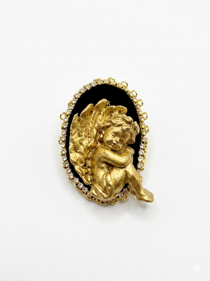 Broche prendedor antiguo Ángeles hecho a mano- Palavi Atelier