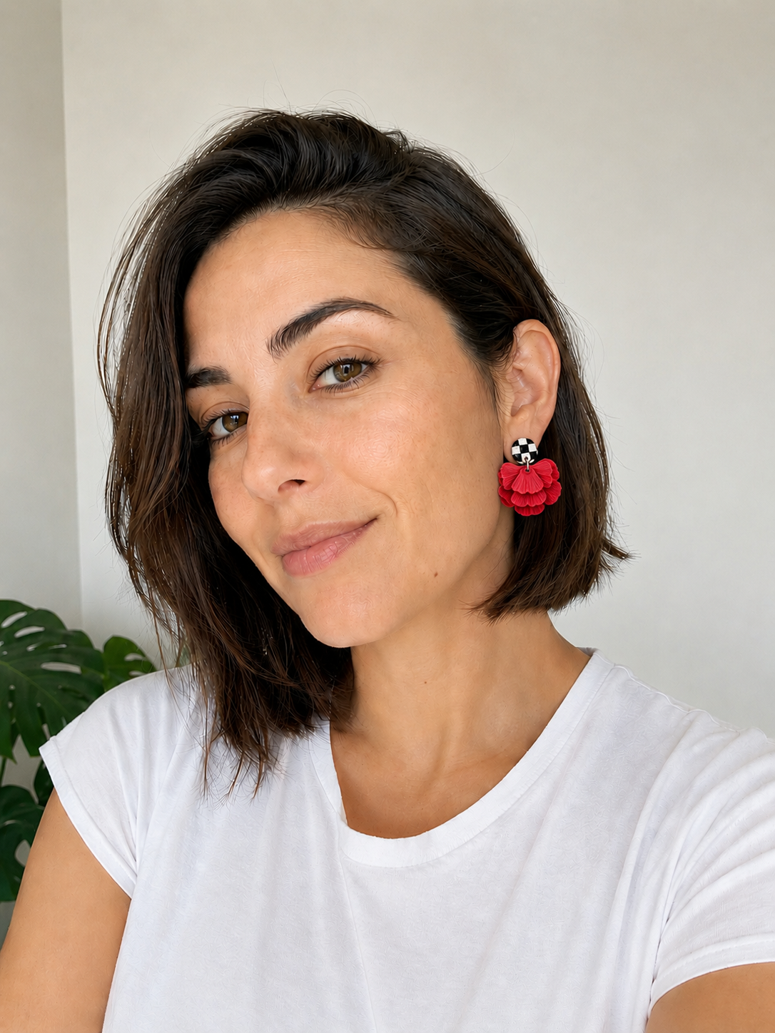 Aros de mujer en forma de flor hipoalergénicos hechos a mano