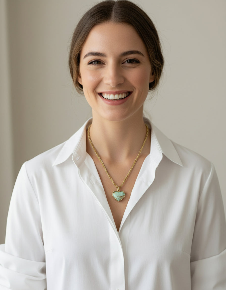 Collar Corazón Turquesa de Caro Olivares