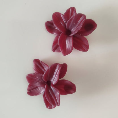 Aros Maxi Flor Burdeo