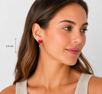 Aros mujer hipoalergénicos corazón