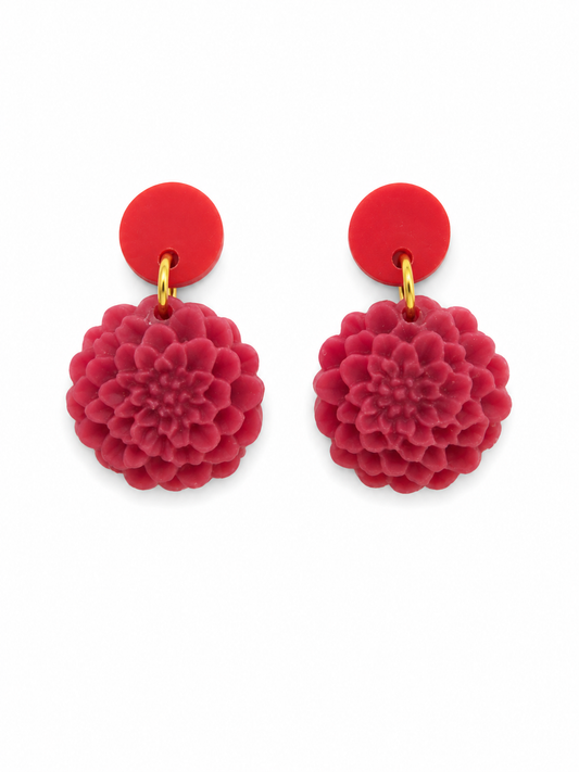 Aros mujer Hipoalergénicos Flor Crisantemos