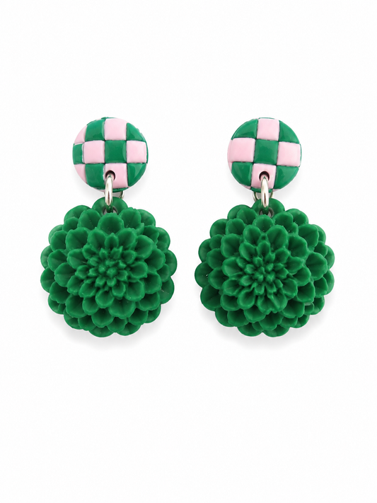 Aros mujer Hipoalergénicos Flor Crisantemos