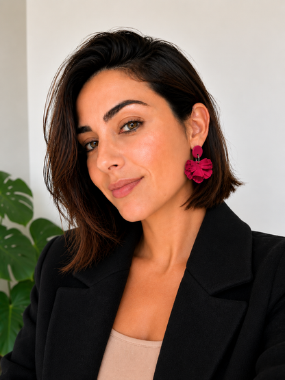 Aros mujer Hipoalergénicos livianos con forma de Flor