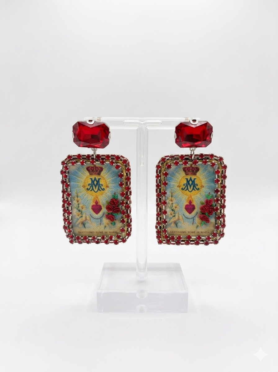 Aros antiguos con gemas hechos a mano Devoción Barroca – Palavi Atelier
