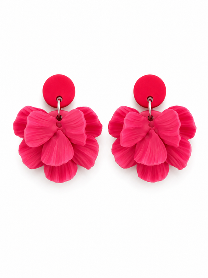 Aros de mujer forma de flor, hipoalergénicos , livianos, hechos a mano, modelo Dorotea