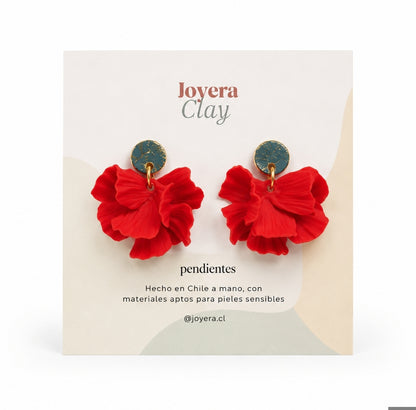 Aros de mujer forma de flor, hipoalergénicos , livianos, hechos a mano, modelo Dorotea