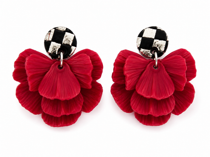 Aros de mujer en forma de flor hipoalergénicos hechos a mano