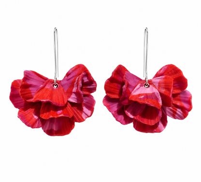 Aros pendientes mujer tendencia flores colores tamaño ideal - Catalina de Joyera
